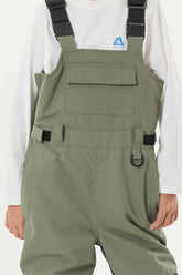 Boys’ Army Green Reflective Durable Workwear Snow Bibs